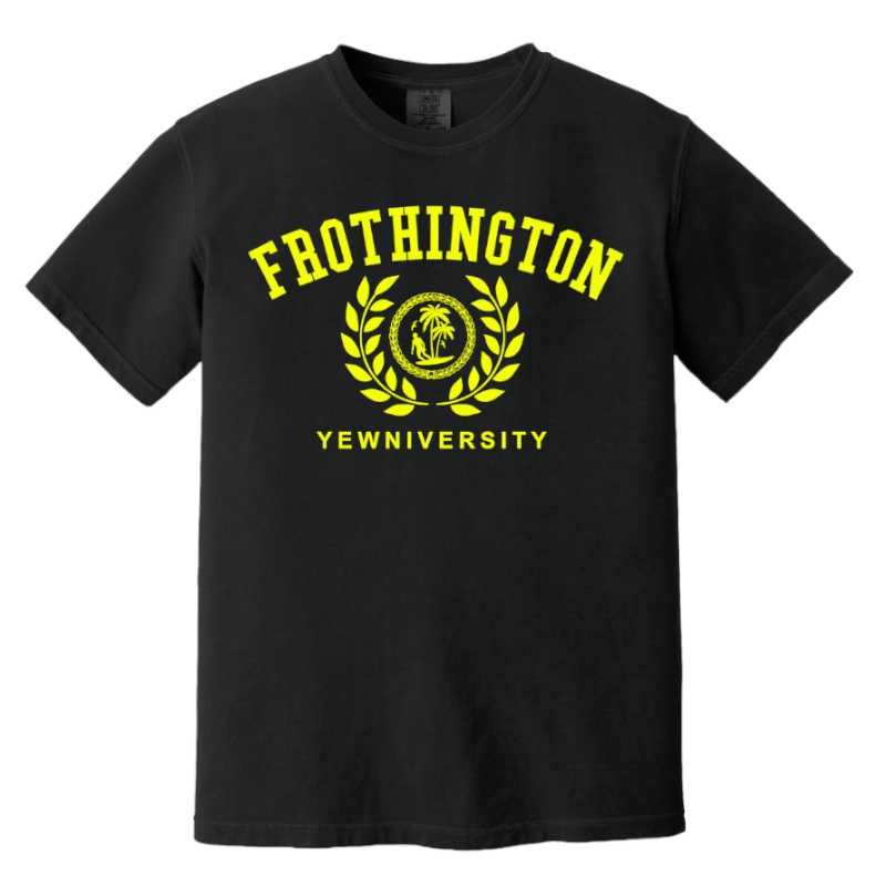 Frothington Yewniversity Surf T-Shirt (Yellow)